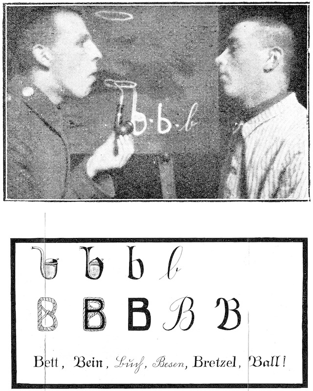 Sprachübungen, Abbildung aus Goldstein 1918